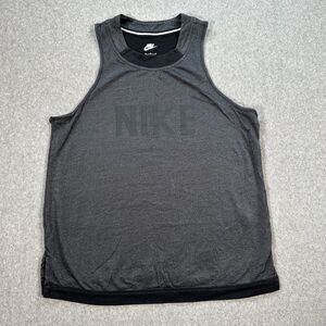 Nike Metallic Sleeveless Tank Top Women's Medium Gray Logo